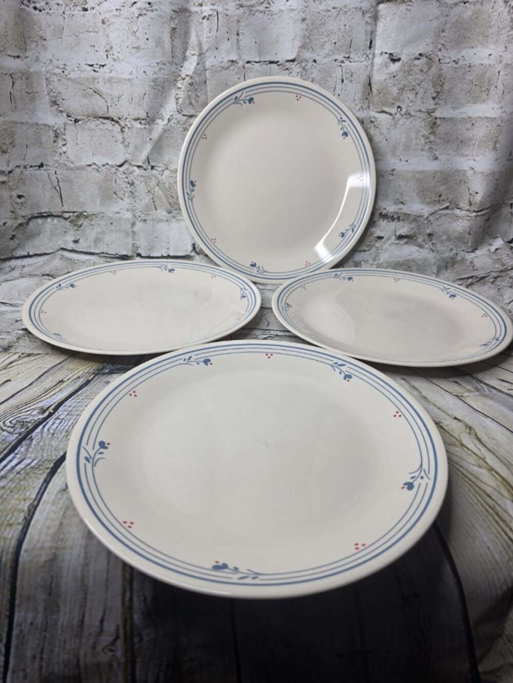 Corelle Country Violets Dinner Plates Set 4 Beige 10.25 Inches